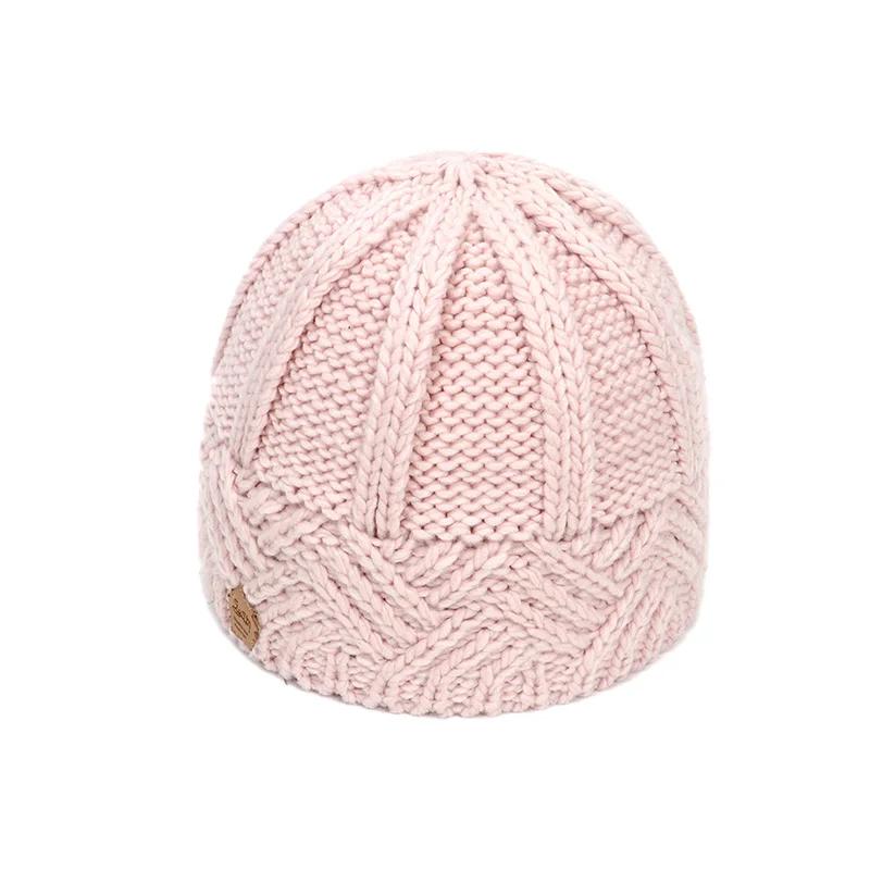 Autumn Winter Hat Knit Hats Warm Knitted Beanie Cap for Women Femme  Thick Stretchy Cap Faux Fur Caps