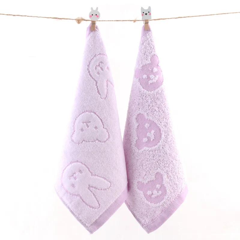 1Pcs 25x25cm Small Square Face Towel Cartoon Bear Cotton Kindergarten Hand Wash Cloth Water Absorbent Soft