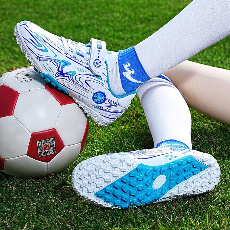 Children's Youth Shredded Nails Football Shoes Boys Students Middle School Children's Game Football Shoes Lawn Training Shoes Velcro