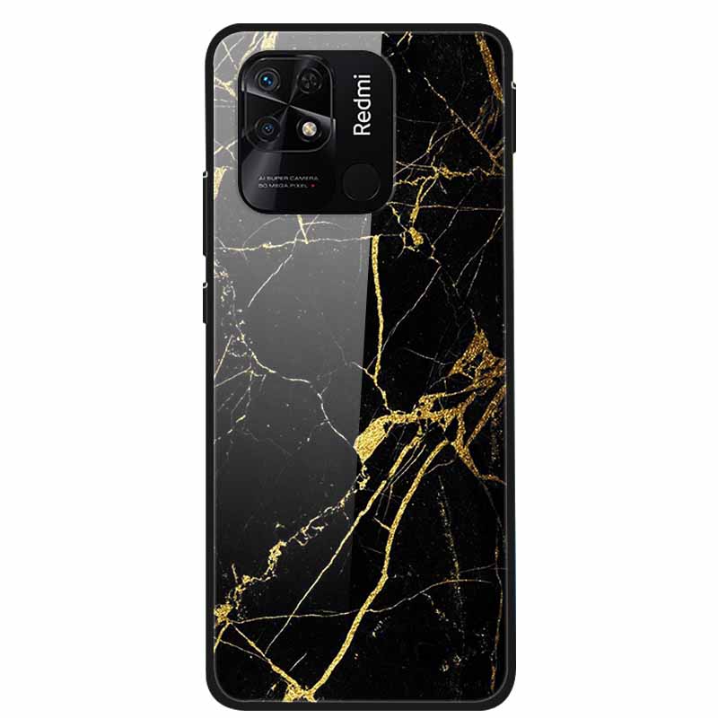 For Redmi 10C Case Luxury Tempered Glass Back Cover Hard Case For Xiaomi Redmi 10C 10 C Capa Redmi10C Shockproof Funda Coque
