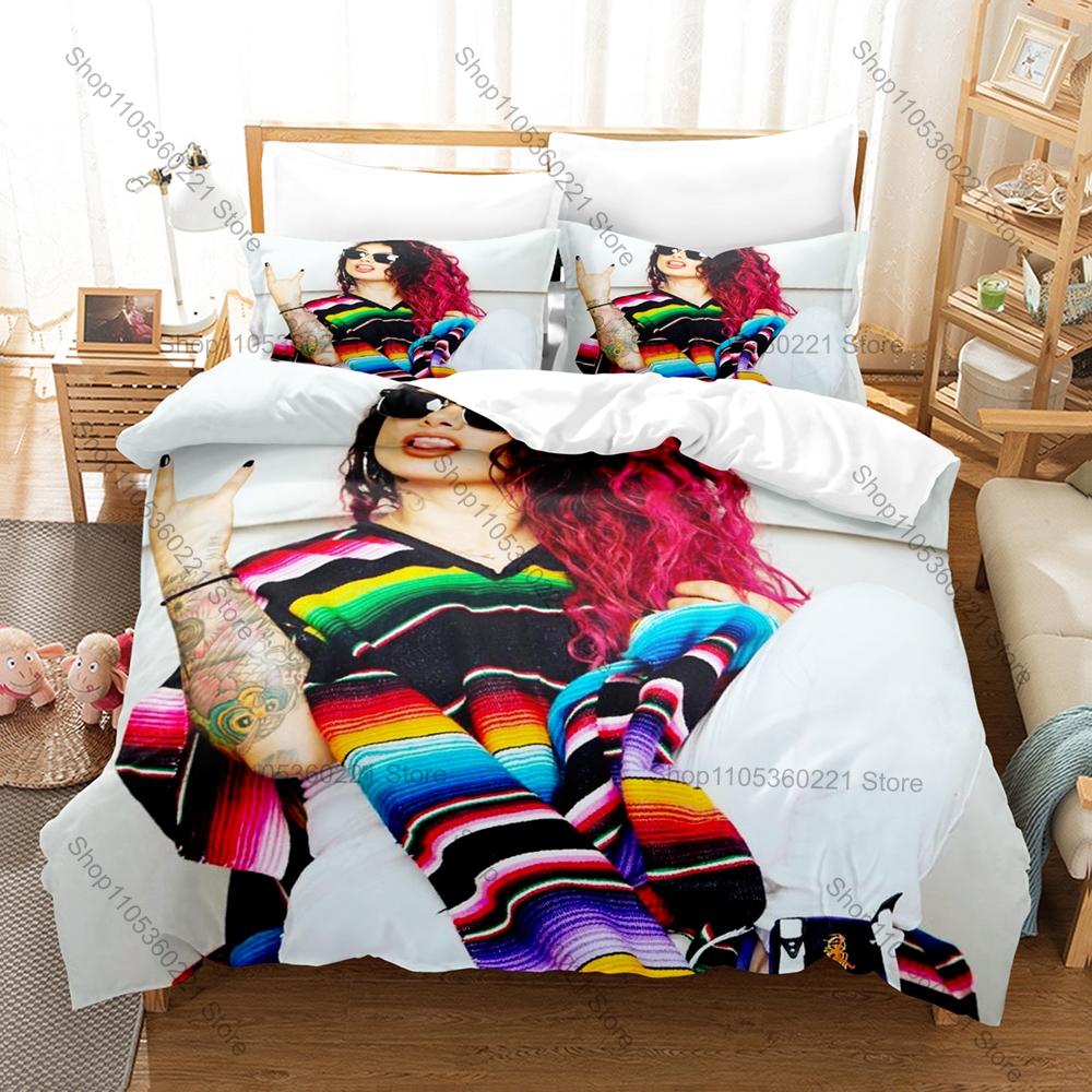 Snow Tha Product Printed Bedding Set, Duvet Cover plus 2 Pillowcases, Famous Female Rapper Style Soft Microfiber Textiles