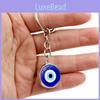 Beautiful Turkish Evil Eye Keychain Accessory With Double-sided Crystal Glass Pendant