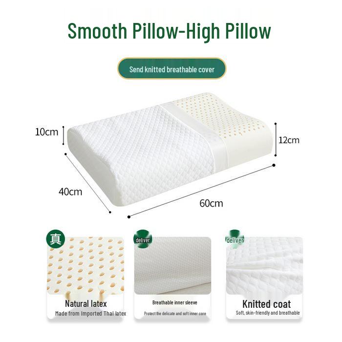 Thailand Natural Latex Neck Support Pillow - Cervical Protection Sleep Aid for Home, Dorm, and Kids