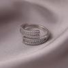 Korean Zircon Inlaid Open Ring: Elegant Women's Luxury Fashion European & American Design