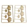 2Pcs Gold Metal Leaf Wall Decor 3D Modern Simple Clear Texture Metal Leaf Hanging Decoration with