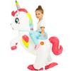 Erwachsene Kinder Buntes Einhorn Aufblasbares Kostüm Ausgefallen Lustiges Aufblasbares Kostüm für Jungen Mädchen Halloween Purim Anime Cosplay Kostüme