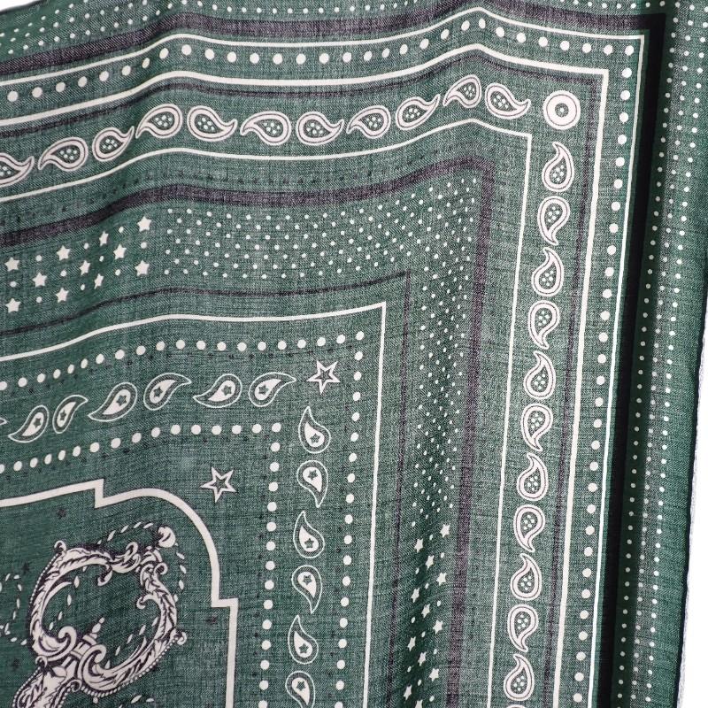HERMES   scarf green cashmere/silk Women
