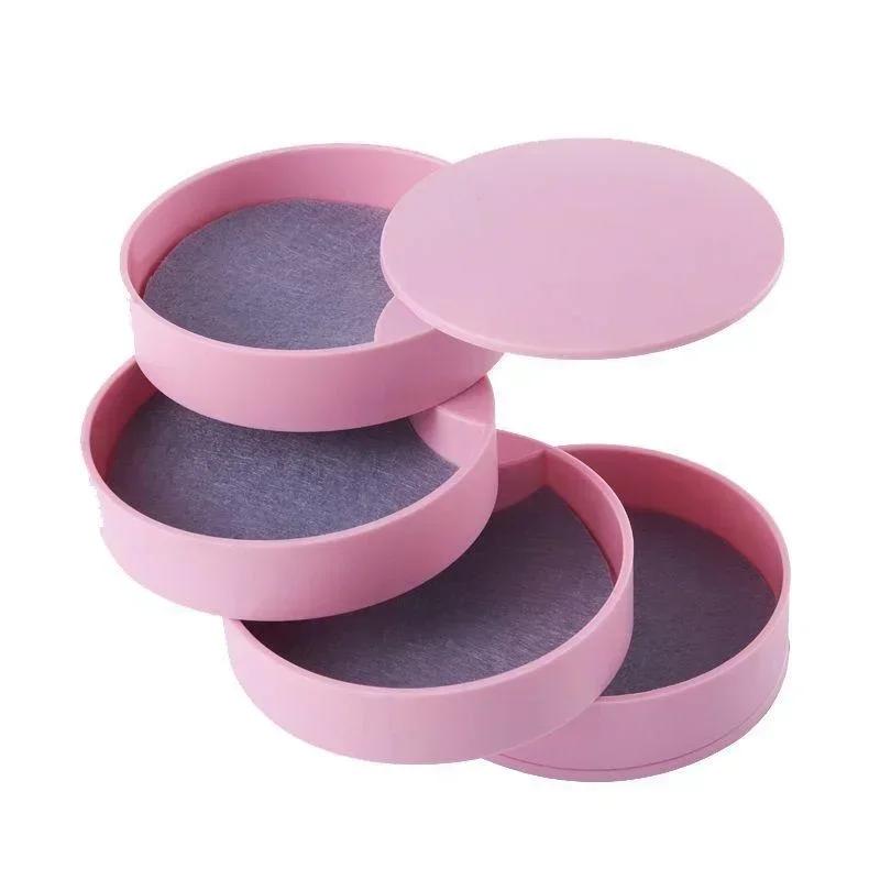 

Креативная шкатулка для хранения украшений Новый дизайн Модный 4-слойный вращающийся поднос для хранения ювелирных аксессуаров с крышкой Женский подарок на день рождения розовый