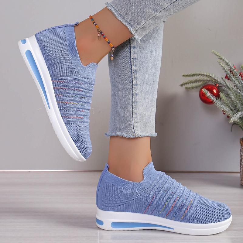 2025 Summer New Large Size Women's Platform Sports Style Casual Flying Weaving Shoes