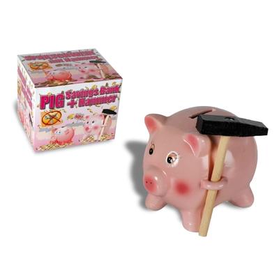 Sparschwein aus Keramik mit Hammer