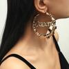 Accessories Fashion Trend Women's Letter Earrings Retro Hong Kong Style Commuter Temperament Earrings Exaggerated Personality Earrings