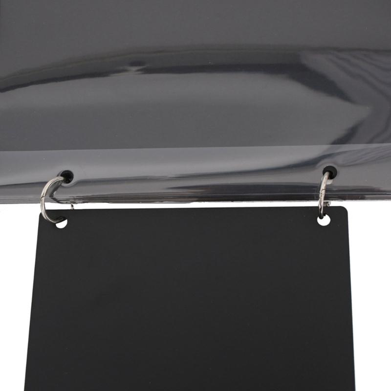 Black Arm Mounted Music Holder, Flute Lyre, Adjustable Forearm Sheet Folder with 5 Sleeves and ABS Panel for Band Use, Reading Support, and Practice