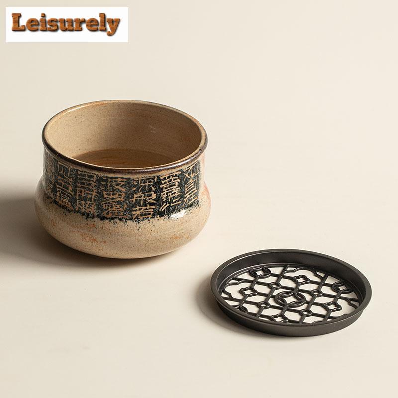 Dunhuang Dragon Girl Handwritten Sutra Jianshui Washing Cup Bowl Tea Garbage Can Household Chaxi Tea Items Accessories Craft