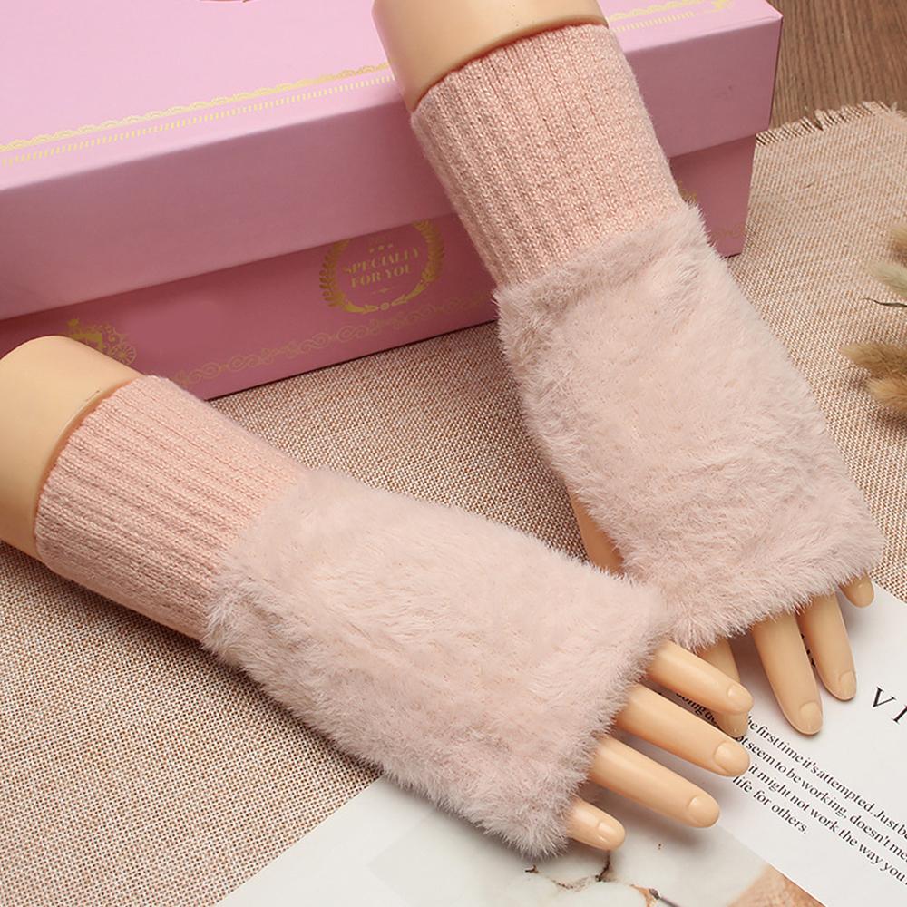 Winter Warm Suede Thick Fleece Ladies Gloves Women Fashion New Solid Windproof Touchscreen Glove Outdoor Sports Cycling Mittens