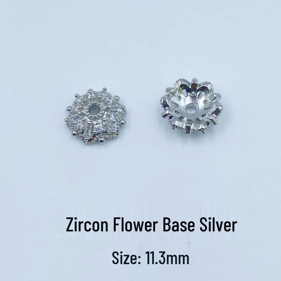 14K Gold Plated Rhinestone Flower Cap Spacer Bead for DIY Crystal Bracelet