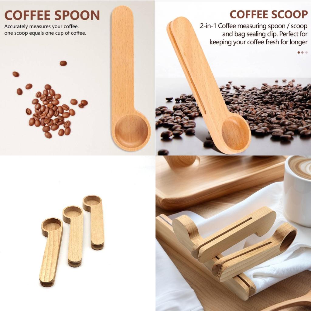 Wooden Milk Powder Spoon With Clamp For Home Use And Coffee Preparation