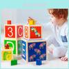 Wooden Multifunctional Color Shape Matching Stacking Box Kid Puzzle Toys For Learning And Play