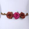 Colorful Flower Women Waist Belt Vintage Wide Bohemian Belts Adjustable Hole Women Handmade Summer Seaside Waist Belt