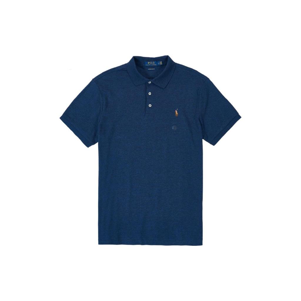 Polo Ralph Lauren Vestibilità aderente Lunghezza media Monocolore Stampa Colletto polo Manica corta Polo Uomo top Blu 710832749-003
