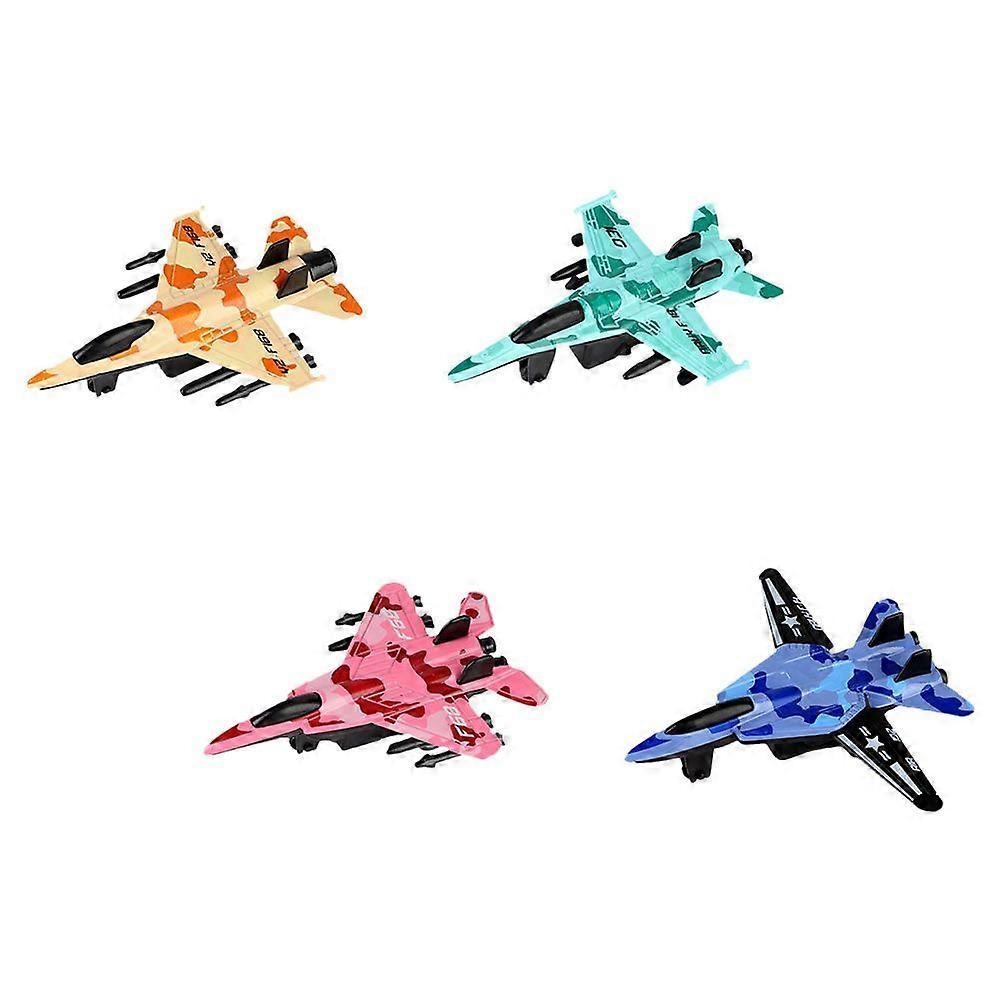 4Pcs Friction Powered Pull Back Airplane Toys Mini Fighter Toy for Children