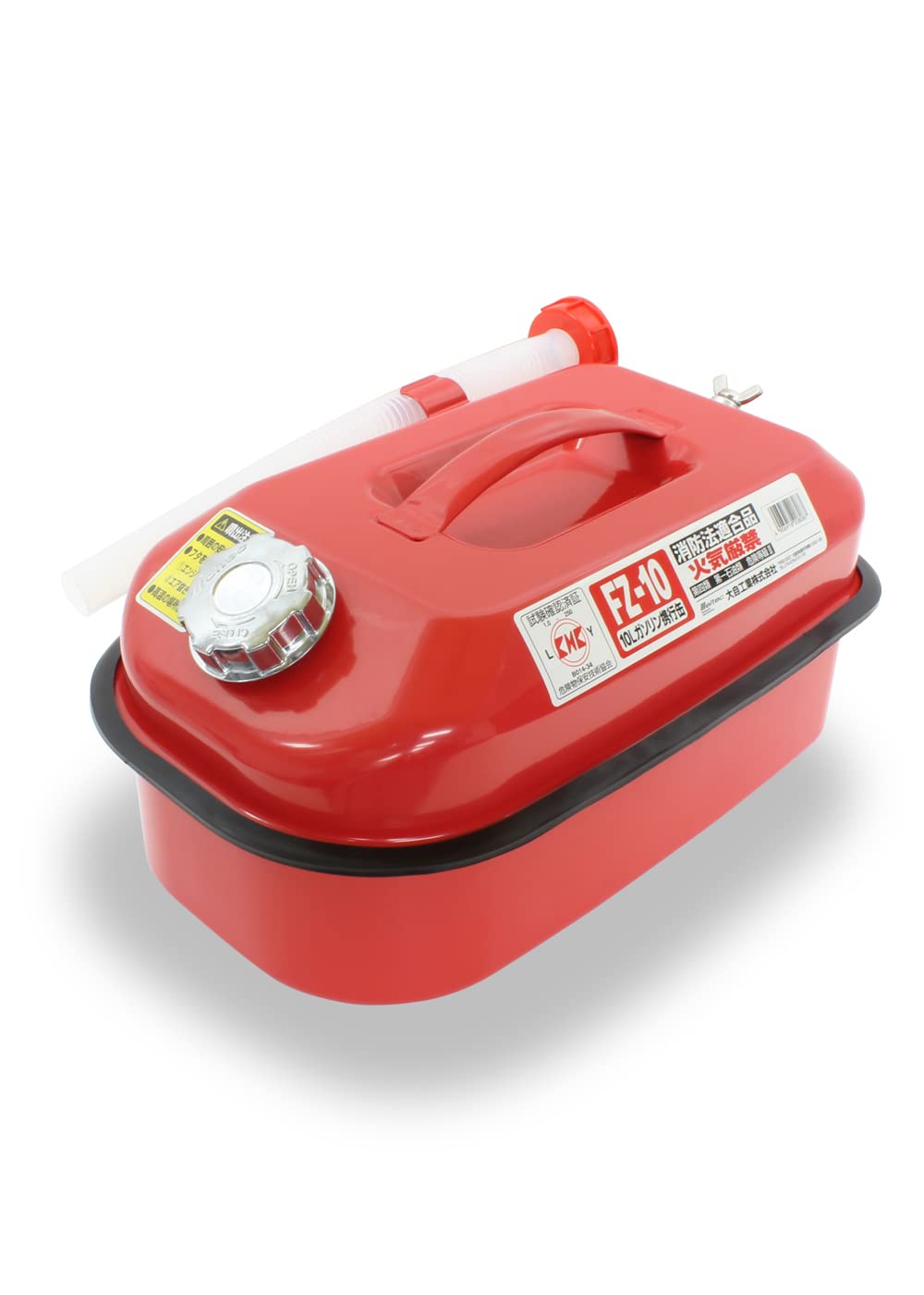 

Meltec FZ-10 10L Portable Gasoline Can, Fire Service Act Compliant, KHK [Zinc-Plated Steel Plate], Steel Plate Thickness: 0.8mm, Stackable