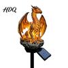 Outdoor Solar Sculpture Lamp Dragon Gorilla Garden Statue Light Gothic Medieval Resin Lantern Sculpture Decoration Fantasy Decor for Yard