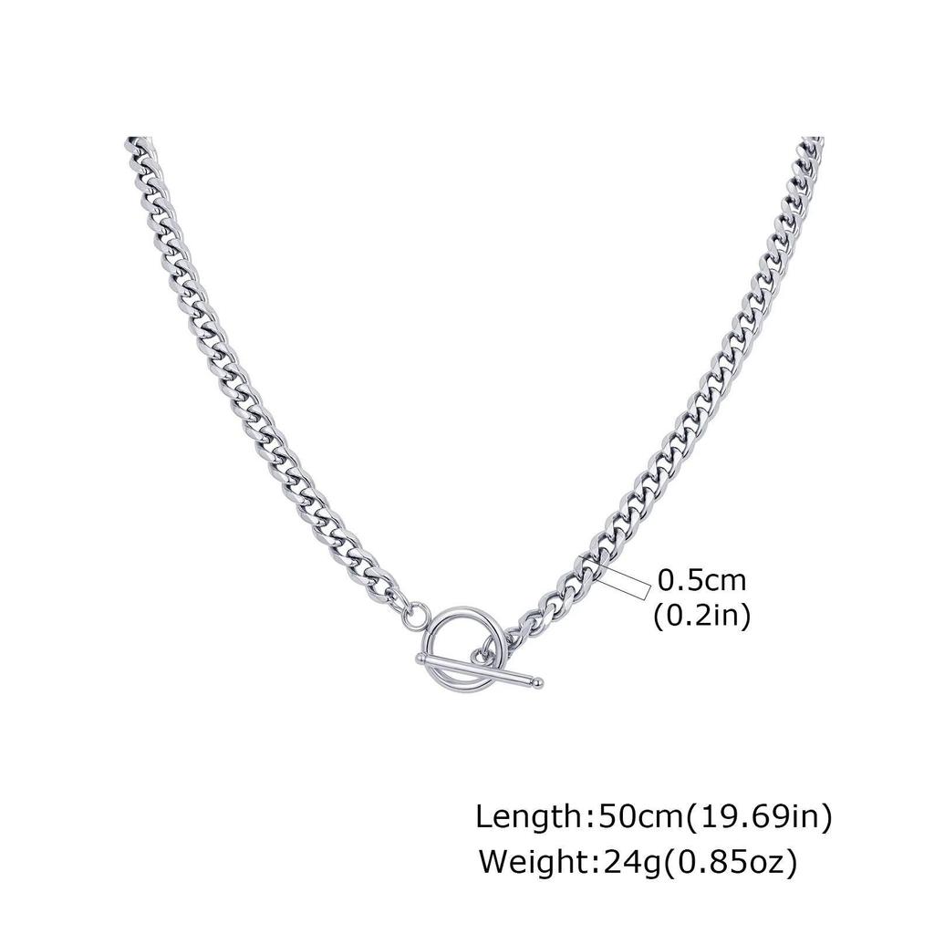 Vnox Stainless Steel Cuban Link Chain Choker Necklaces, Toggle Clasp Pendant Necklaces For Women Men, Minimalist Jewelry Gifts