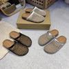 Sheepskin Version~ Fishing Net Bag Head Half Slippers Women's Outer Wear 2025 New Summer Thick-soled Cool Slippers with Skirt Beach Shoes