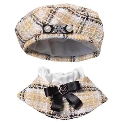 Niannyyhouse Set de Haine de Pluș de 10 cm cu Poncho, Pălărie și Șal pentru Îmbrăcat Păpușă de Bumbac (Galben)