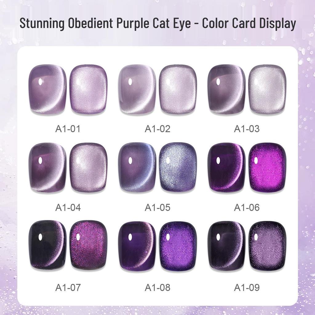 2026 Trendy Purple Cat Eye Nail Gel - Illuminating & Whitening Phototherapy Art