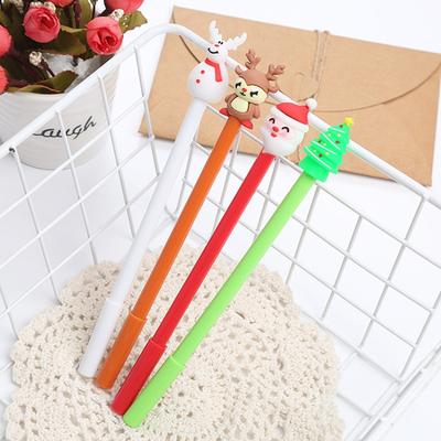 2Pcs Christmas Themed Gel Pen Cute Design Pen Smooth Writing Stationery Xmas Gift for Xmas Gift School Office Supplies Prize Gift Writing Tools
