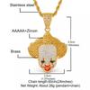 Hip Hop Cartoon Clown Pendant Necklace Copper Inlaid Zirconia Mens Jewelry