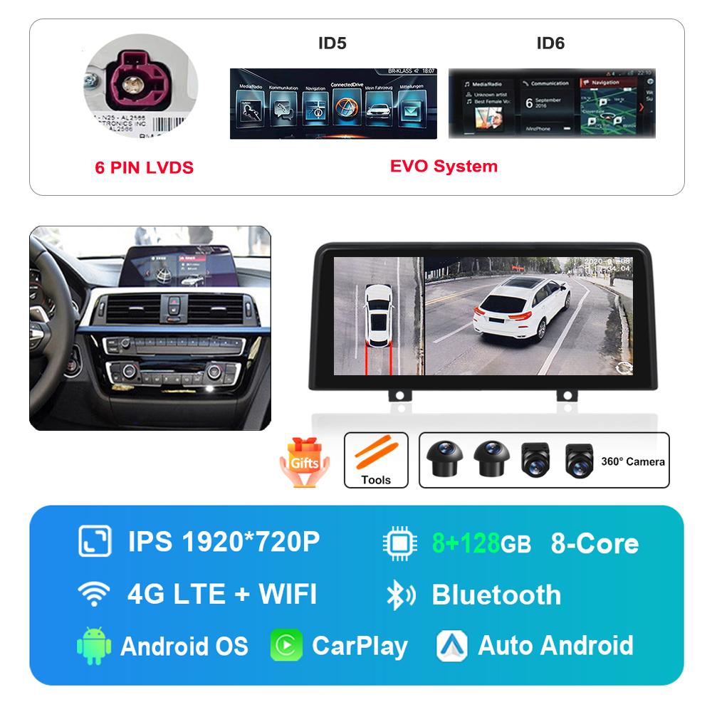 12.3 Inch 1920*720P for BMW 3 4 Series F30 F31 F32 F33 F34 F36 NBT EVO System Android Car Radio Multimedia Player DSP 4G WiFi