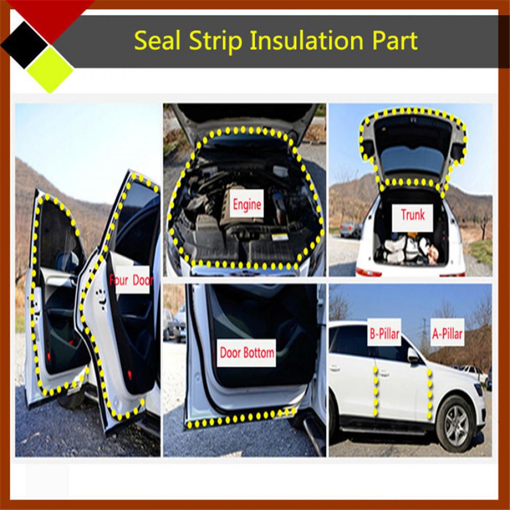4M Large D-Type Car Door Weather Seal Hollow Strip Rubber Trim Weatherstrip