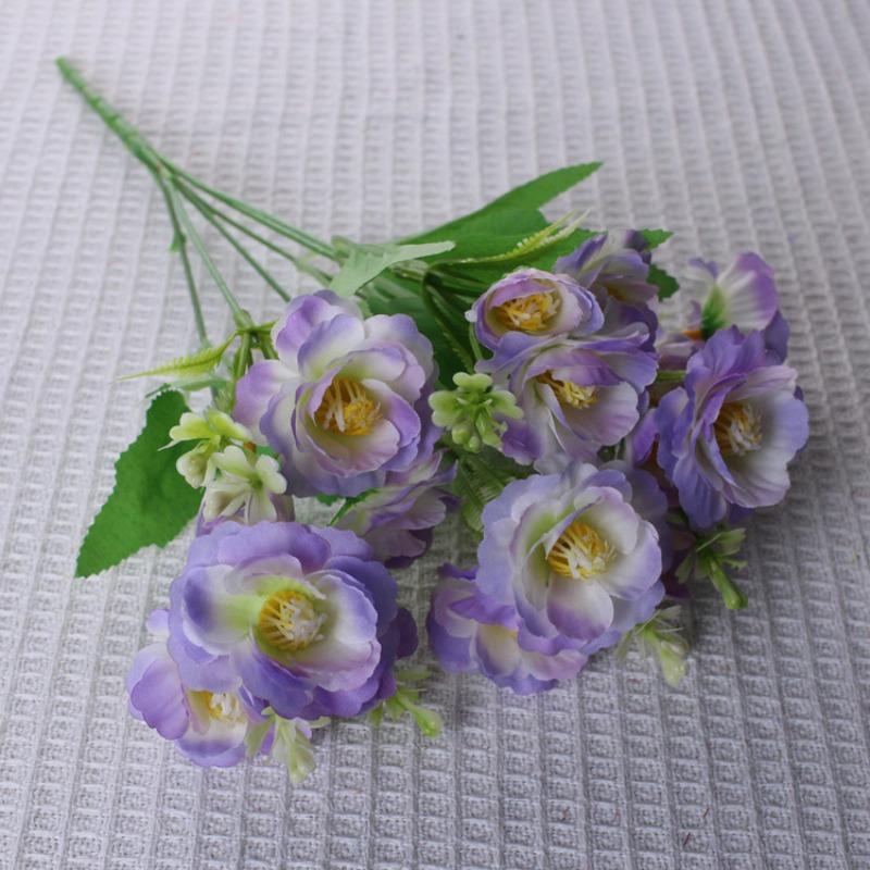 

10pcs Simulation Crabapples Bouquet Silk Fake Flowers Restaurant Decoration Yellow Small Crabapple Artificial Flower Table Decor светло-фиолетовый