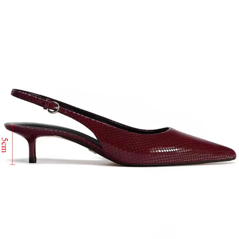 High Heels Office Lady Shoes Sexy Pointed Toe Slingback Footwear Pumps Elegant Stiletto Concise Women Dress Sandal