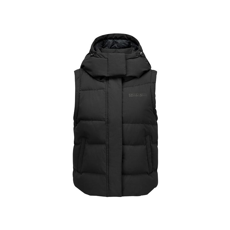 Skechers Basic Sports Series Hooded Waterproof Warm Solid Color Down Vest Women vest P425W086-0018 L