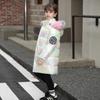 Girls' winter cotton-padded clothes, thickened cotton-padded warm colorful hooded down cotton-padded clothes, children's leave-in long cold-proof 