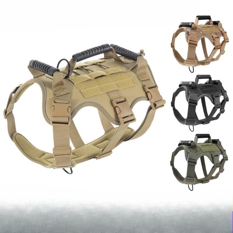 Proti úniku, Proti nárazu, Noční reflexní a prodyšný postroj na hrudník a záda pro venčení psů, Taktický hrudní a zádový postroj pro střední a velké psy