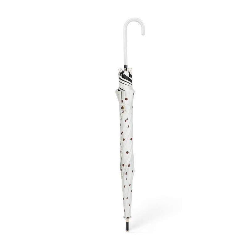 Small Fresh 8 Bone Vinyl Straight Rod Umbrella Long Handle Umbrella Simple Retro Men's and Women's Advertising