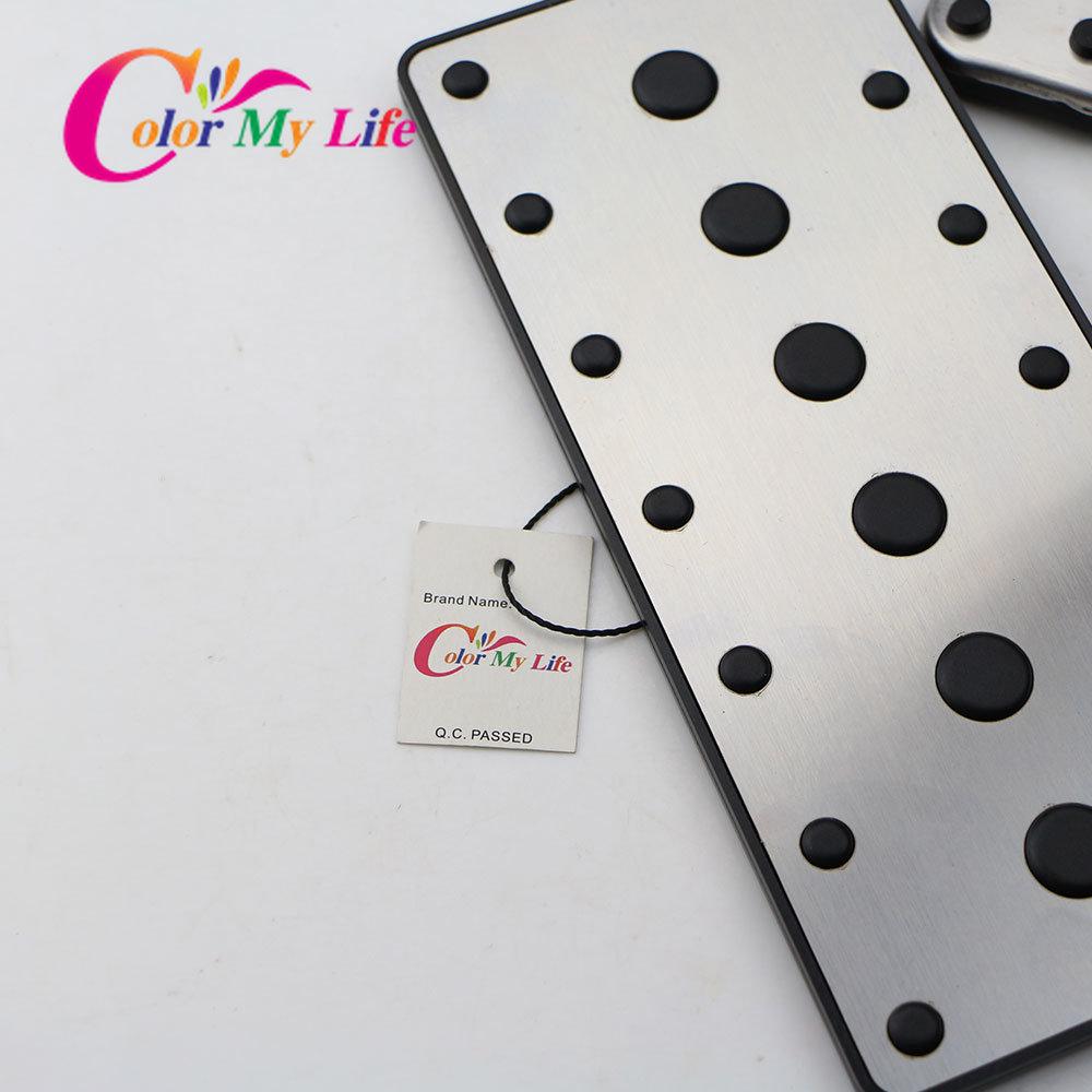 Color My Life Car Pedals for Toyota Fortuner 2015 - 2023 AT Gas Brake Pedal Dead Pedale Pad Protection Cover Stainless