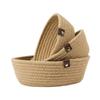 3Pcs Round Small Woven Baskets Set for Shelves Bathroom Basket Cat Dog Bin Gift Fruits Remotes Tray Laundry Basket Basket Bin