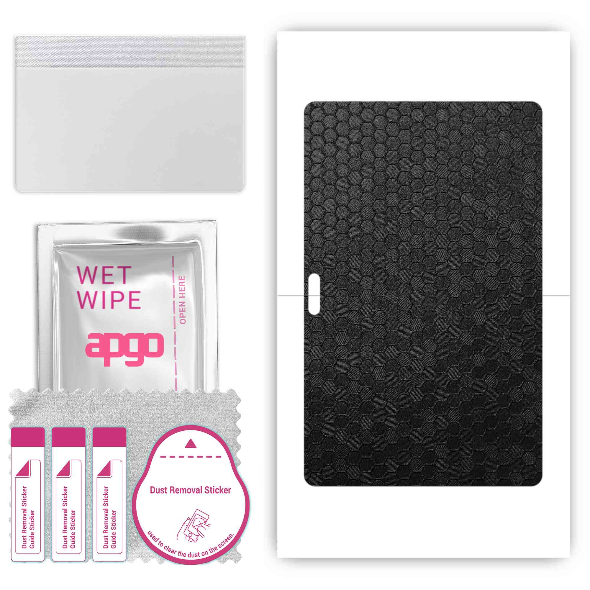 

apgo skin sticker film foil vinyl for the BACK compatible with Teclast M16, scratch-resistant, easy to install - Black Honeycomb