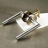 Viladepot Privacy Door Handle Polishing Handle Lever Round Base Bedroom Bathroom Door Lock Reversible