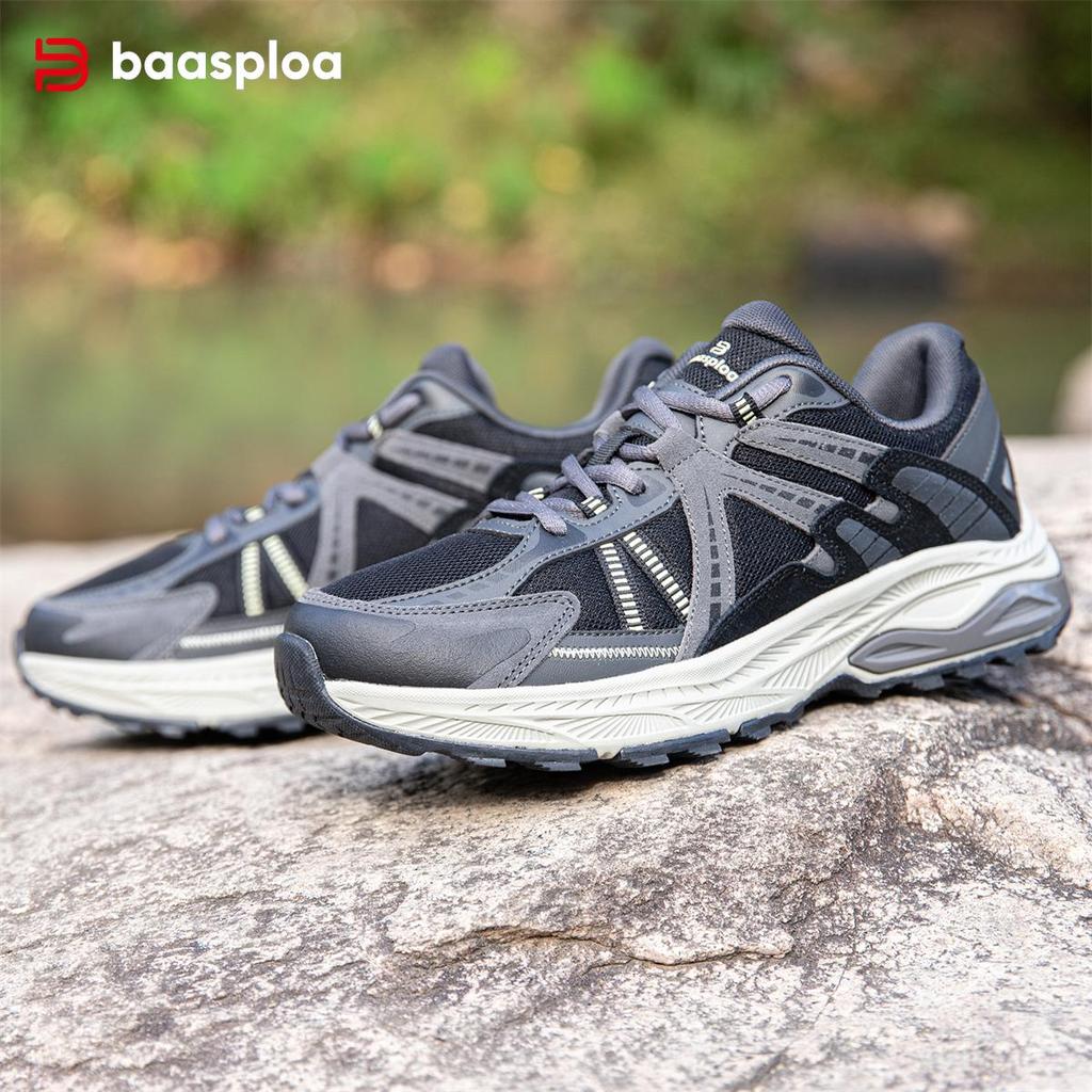 BAASPLOA Herren Laufschuhe Mesh Atmungsaktive Herren Outdoor Laufschuhe Rutschfeste Wear Retro Herrenmode Outdoor Laufschuhe