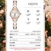 OLEVS Waterproof Rose Gold Analog Watch with Date White Women's Display, Lightweight, Dial.
