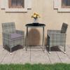 Day and Night - Day and Night Garden Bistro Set 3 Pieces Synthetic Rattan Tempered Glass Gray