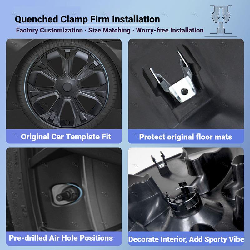 Hubcaps 19 Inch for Tesla Model Y Juniper 2025+ Performance Replacement Wheel Cover Automobile Hub Cap Full Rim Accessories 4PCS