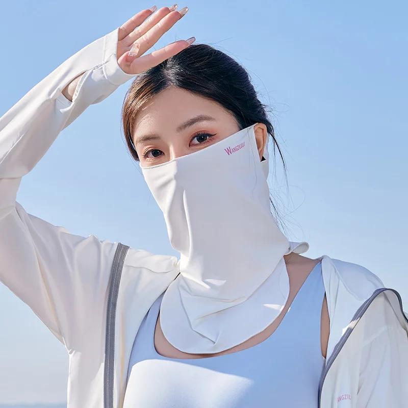 Unisex UV Protection Outdoor Neck Wrap Cover Sports Sun Proof Bib Ice Silk Mask Face Cover Neck Wrap Cover Sunscreen Face Scarf