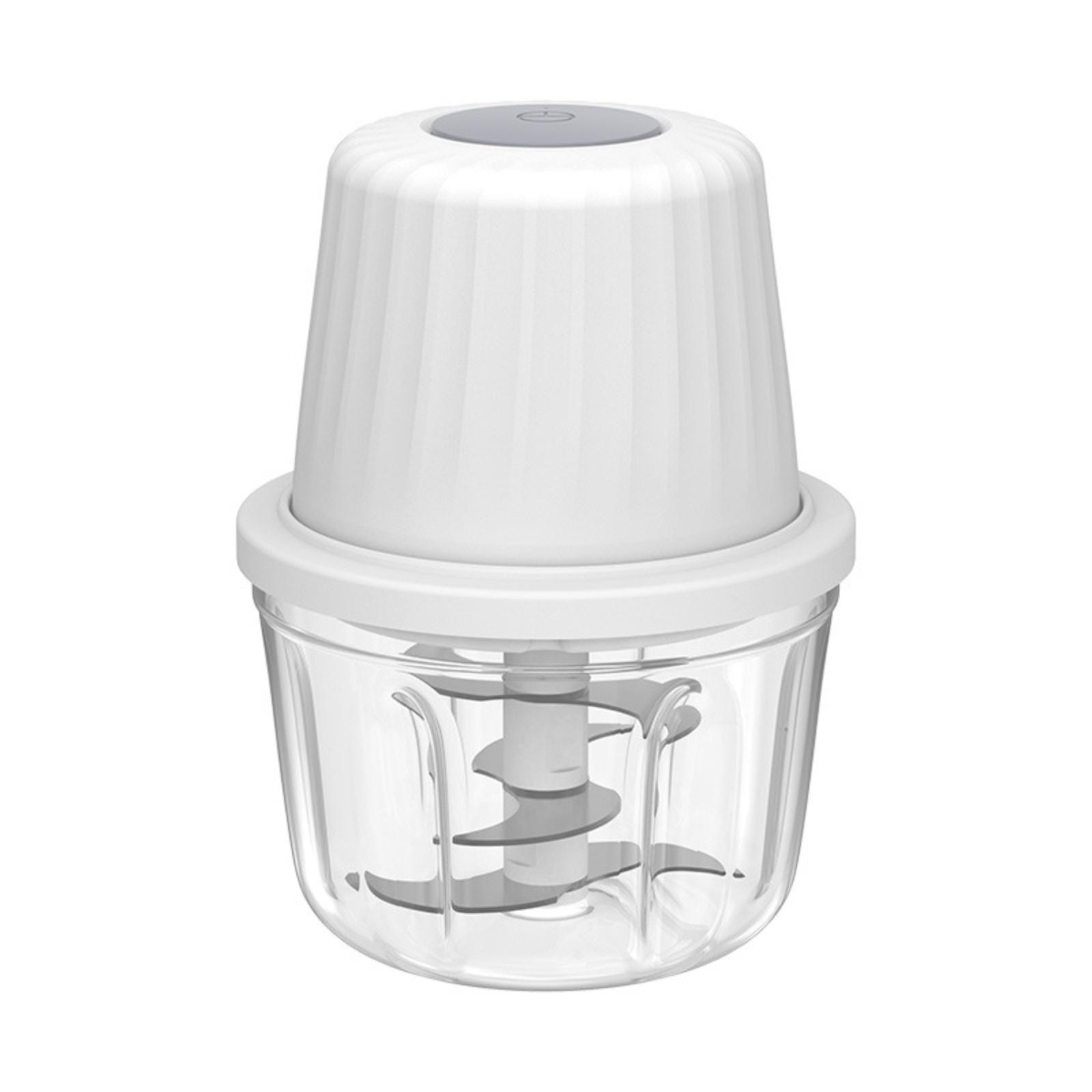 

Electric Garlic Beater Meat Grinder Household Kitchen Automatic Large Plastic Glass Garlic Mashing Machine Single Cup 400ml PS белый